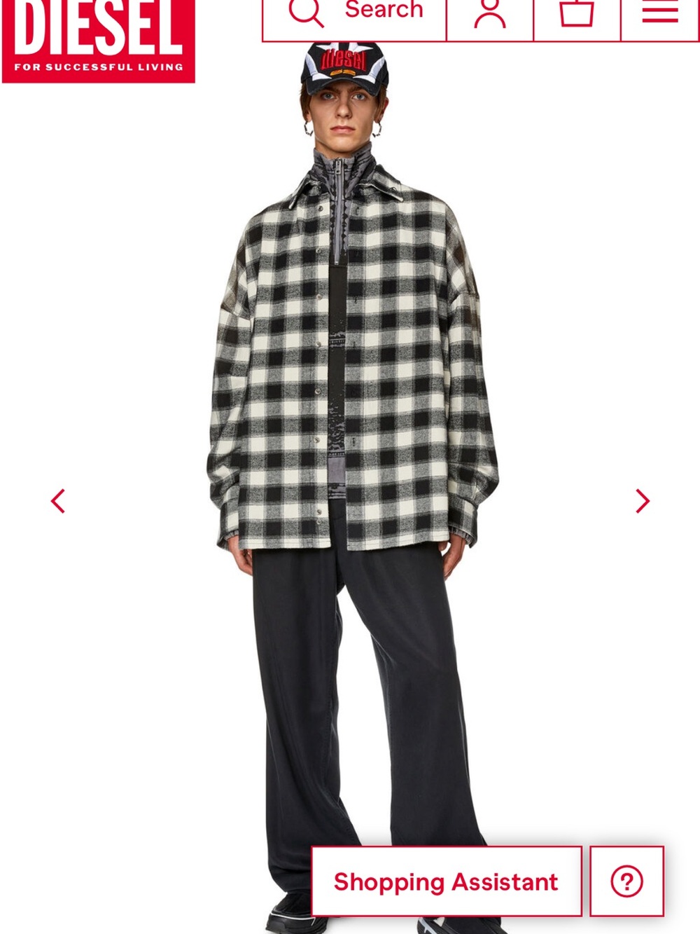 DIESEL Checked Shirt With Collar Embroidery